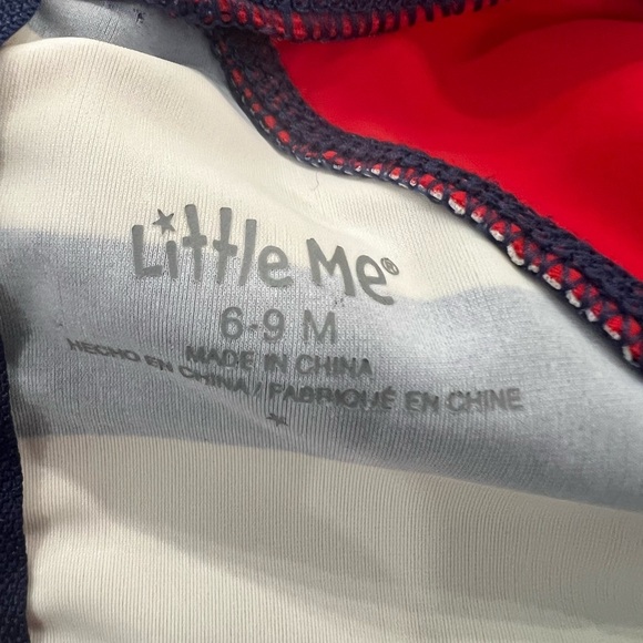 Little Me Baby Boy 6-9 Month 1pc Swim Wear Rash Guard Sail Boat Stripe - Picture 4 of 4